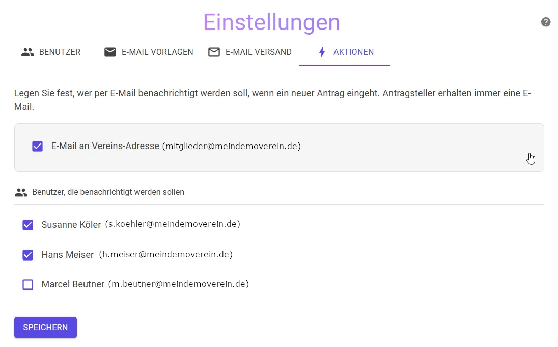 Benachrichtigungen Feature